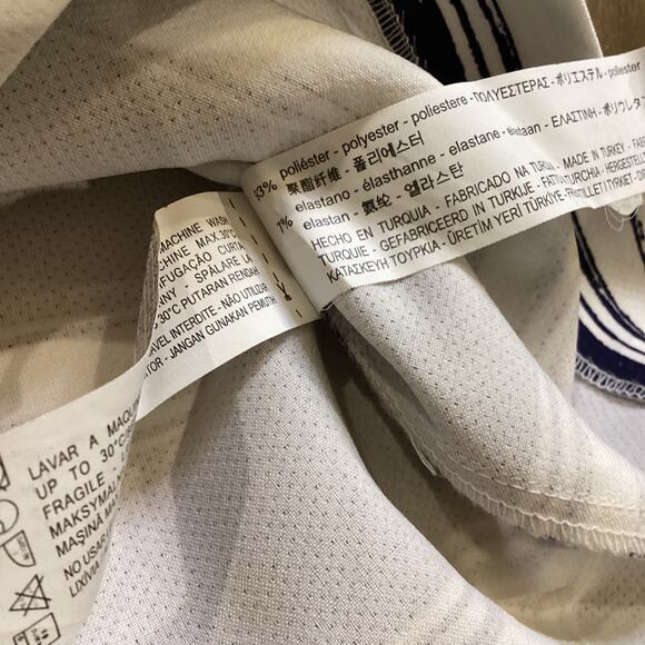 Zara Navy and White stripe fitted straight pencil knee length  skirts XS NWT - Picture 5 of 6